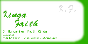 kinga faith business card